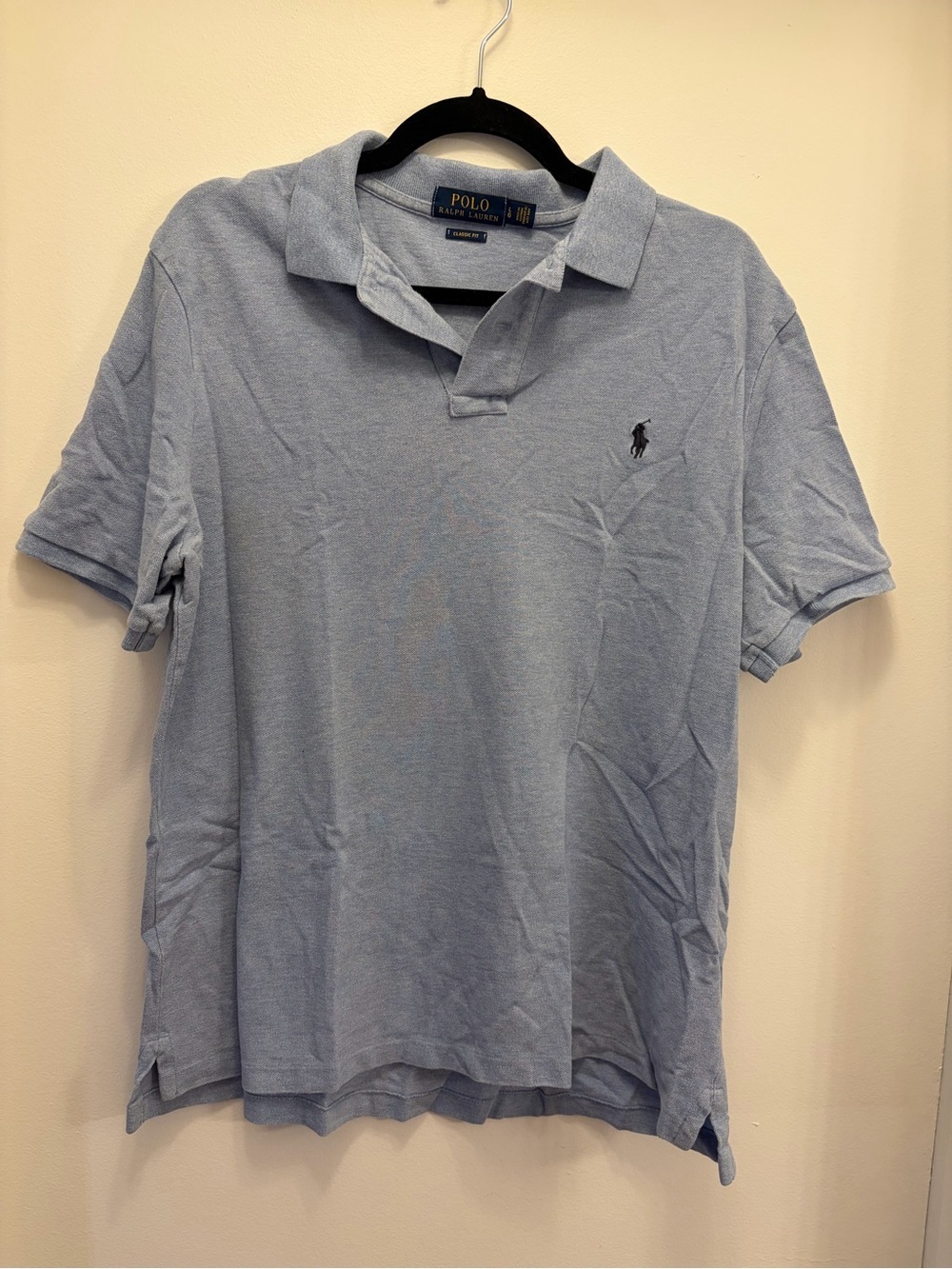 Polo Ralph Lauren Classic Fit Polo Shirt Men's Large Heather Blue 100% Cotton